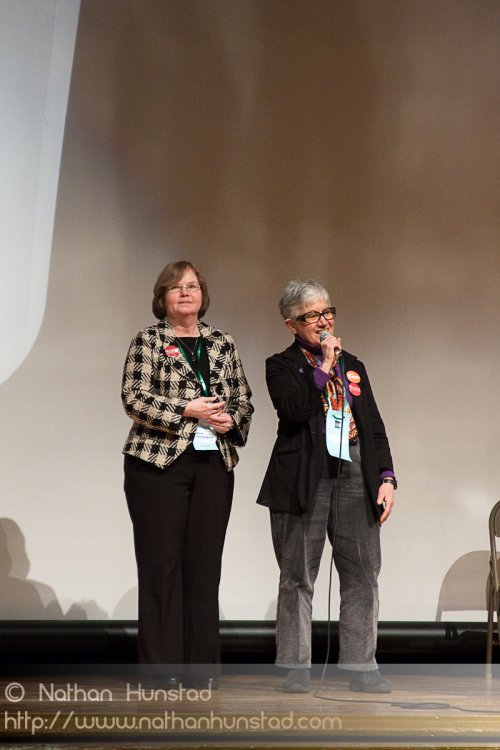 Diane Loeffler and Phyllis Kahn speak on behalf of Margaret Ande